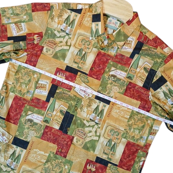 Reyn Spooner Hawaiian Traditionals, Regency‎ Cotton Linen Wine Theme Xlarge - Picture 3 of 5